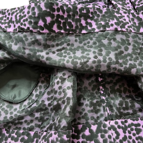 Taylor Womens Dress Size 2 Purple Black Polka Dot Ball Gown High Waist - Picture 6 of 11